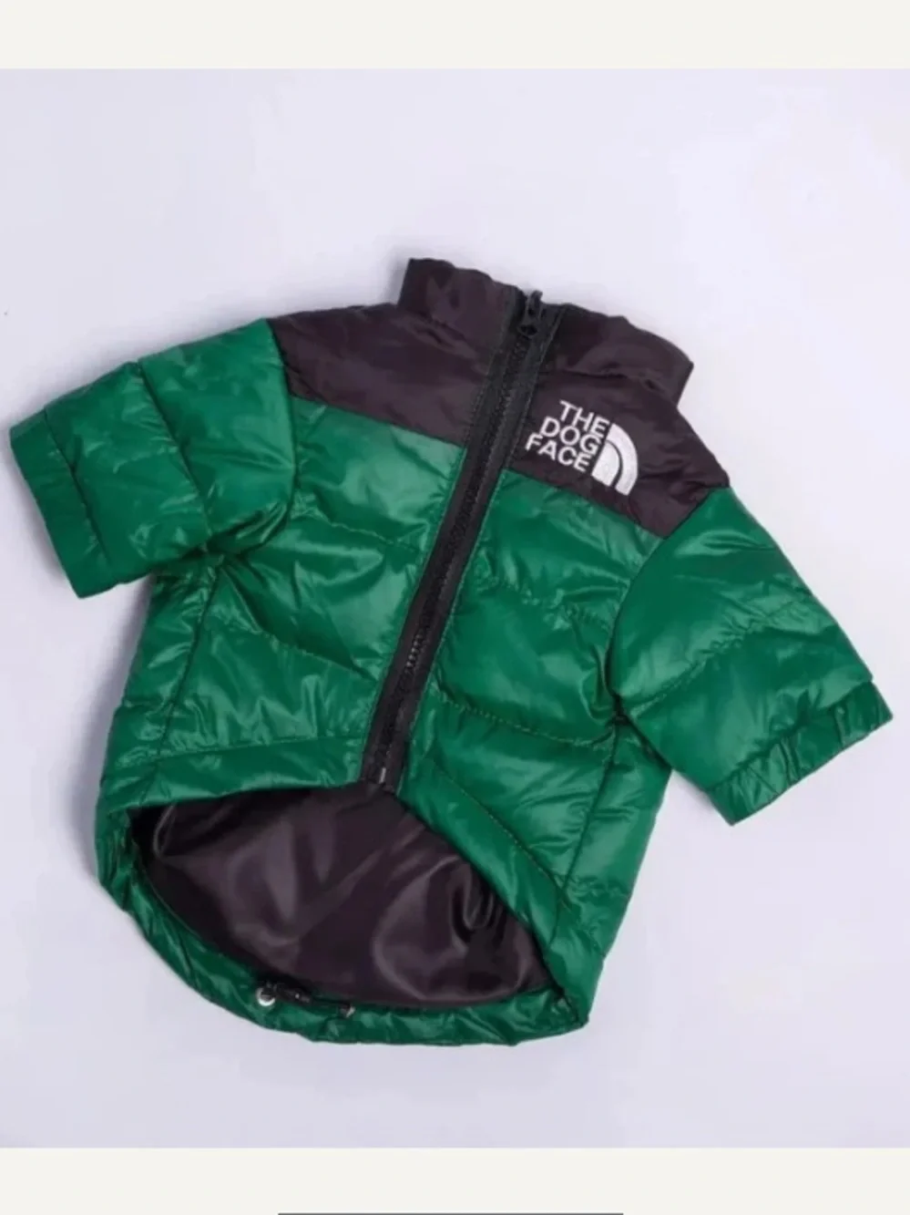 NWT The North Face Green and Black Dog Puffer Jacket XL E7 BIN